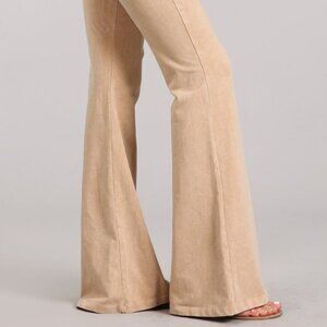 Chatoyant Mineral Wash Bell Bottoms Beige Large